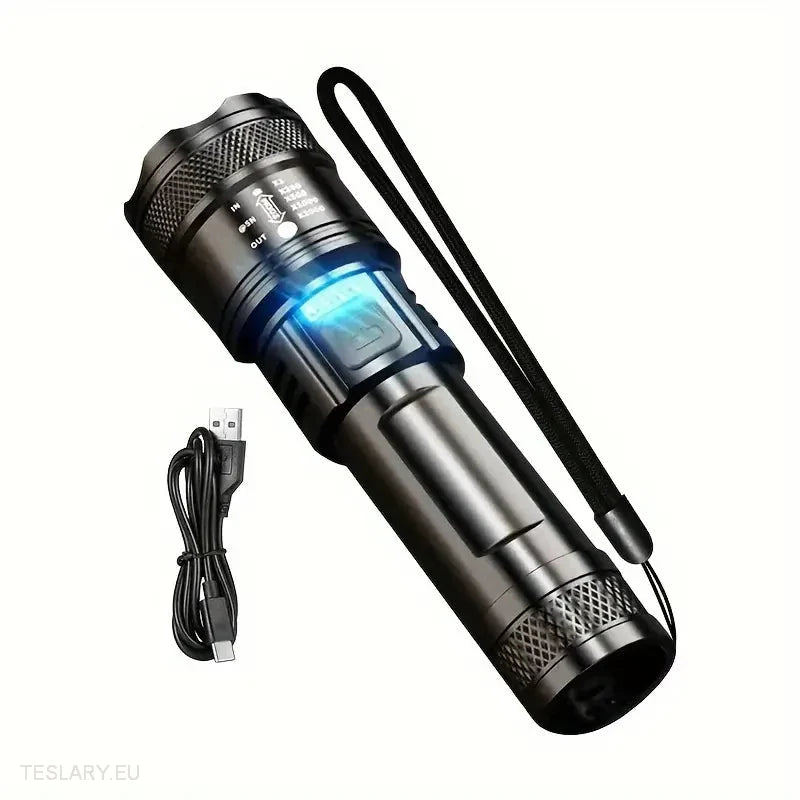 LED Zoom Flashlight and Mobile Powerbank -TESLARY.IE Tesla Shop Europe