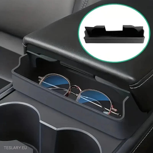 Tesla 3 / Y Centre Console Storage for Glasses & More -TESLARY.IE Tesla Shop Europe