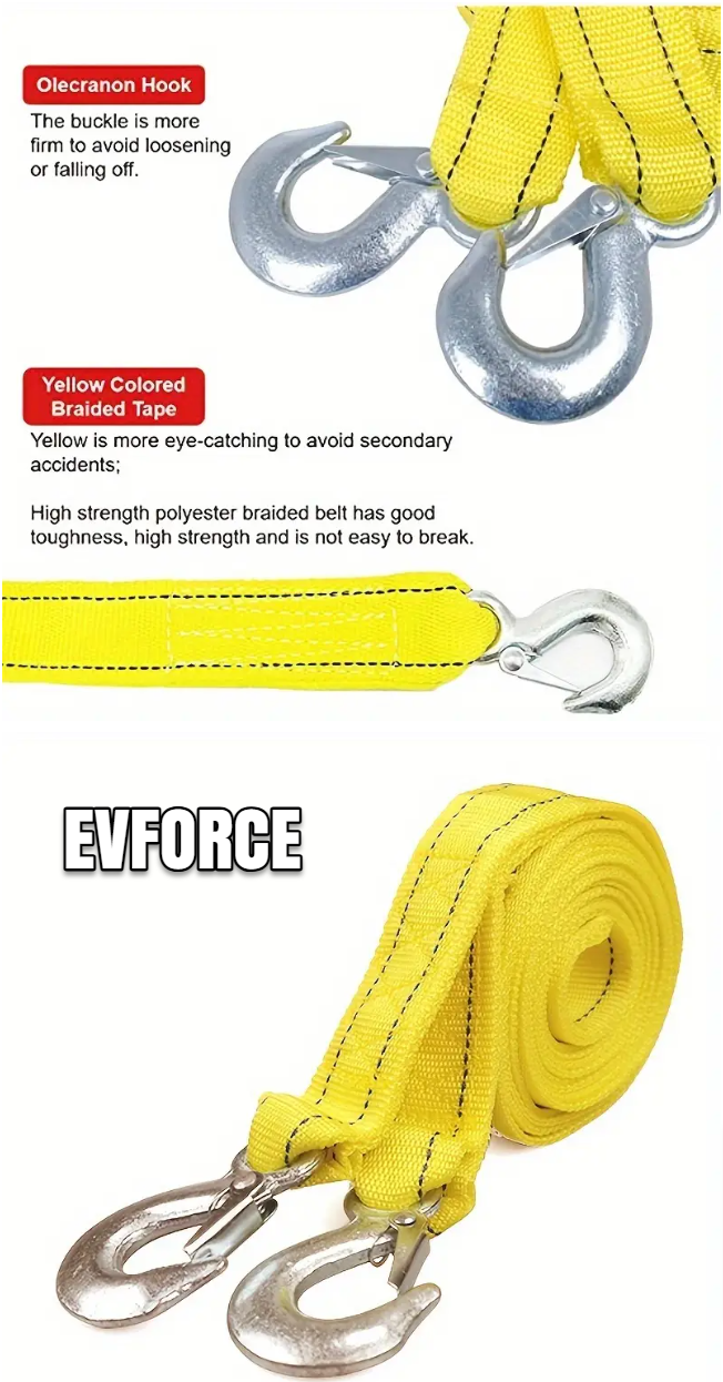 Heavy Duty 5 Ton Nylon Tow Strap - Universal