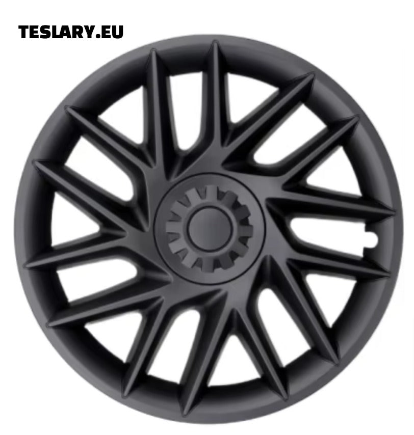 18" Tesla Model 3+ Highland Full Rim Induction Style Matte Black Wheel Covers